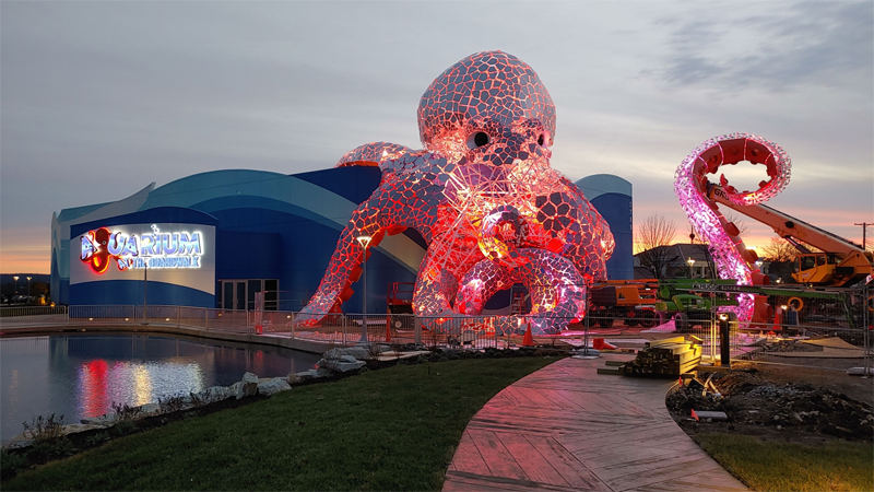 The aquarium features a 55ft light up octopus Credit: Explore Branson - 151220 BoarDwalkaquarium1